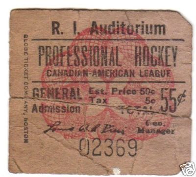 Professional Hockey Ticket 1930s