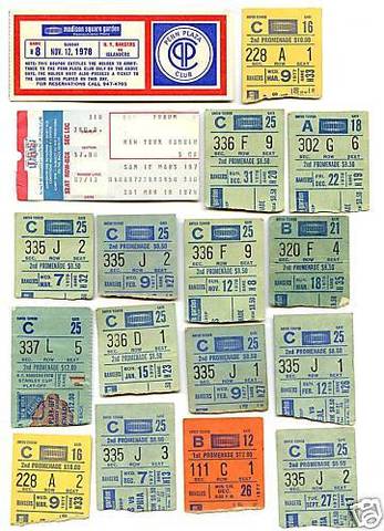 Hockey Tickets 1970s 1
