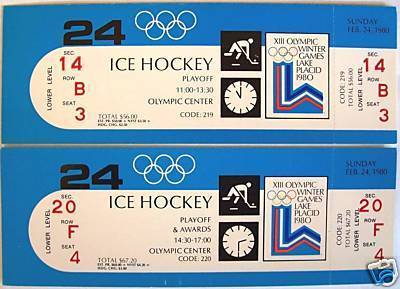Hockey Tickets 1980