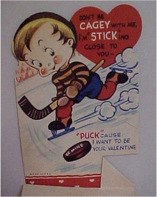 Hockey Valentine 1940s 1b