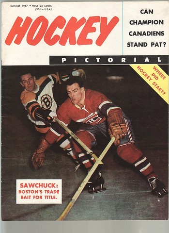 Ice Hockey Mag 1957  Hockey Pictorial  Henri Richard cover