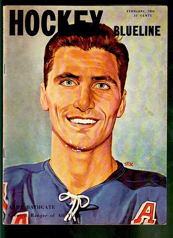 Ice Hockey Mag 1959 Hockey Blueline  Andy Bathgate cover
