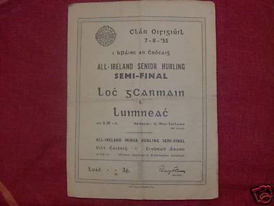 Hurling Program 1955