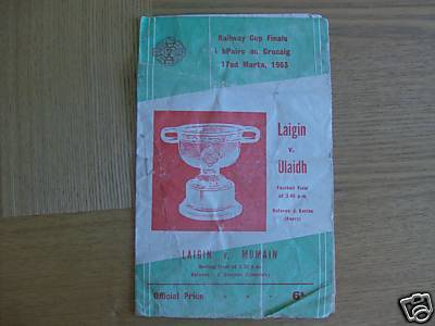 Hurling Program 1963  Railway Cup Finals