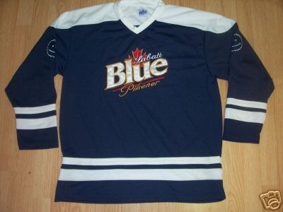 Labatt Blue beer custom name and number hockey jersey - USALast