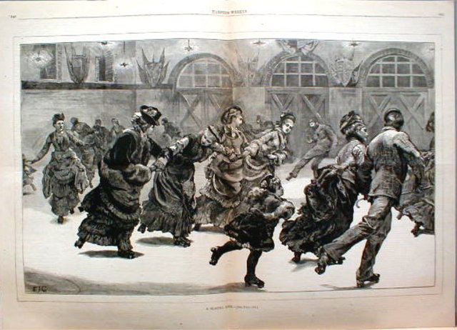 Roller Skating 1875 Harpers Weekly