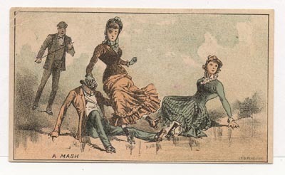 Roller Skating Cards 1880s