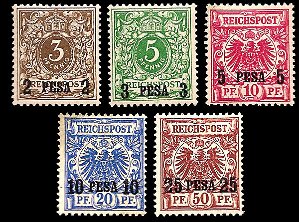 Stamps 1893 5 German E Africa