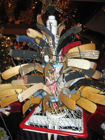 Ice Hockey Stick Christmas Tree
