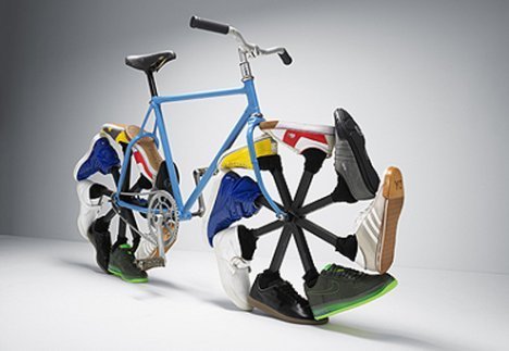 Bike With Shoes As Wheels