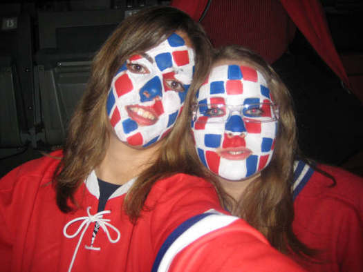 Slovak Hockey fans with Face Paint