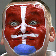 Slovak Hockey fan with Face Paint