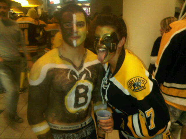 Boston Bruins fans in Body Paint & Face Paint