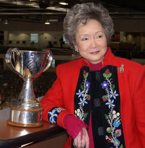 Adrienne Clarkson with Clarkson Cup