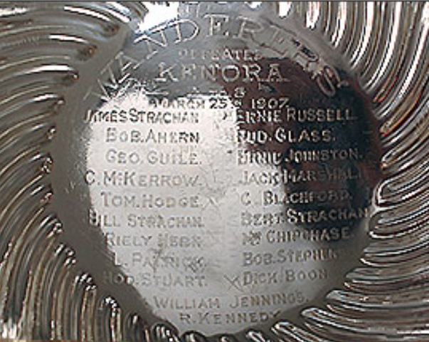 Montreal Wanderers engrave team names inside Stanley Cup 1907