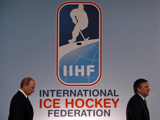 Vladimir Putin & Rene Fasel at IIHF announcement
