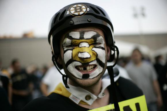 Face Paint on Boston Bruins Fan