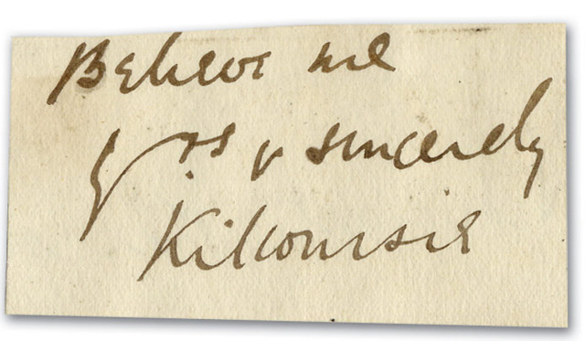 Lord Kilcoursie Signature