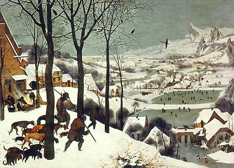 Pietr Bruegel's Painting from 1565 - Hunters in the Snow 