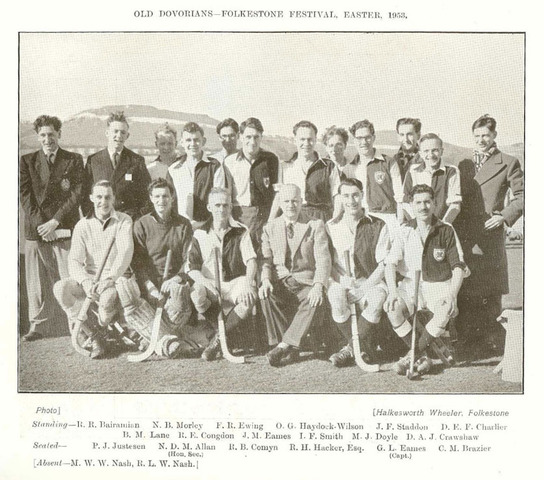 Old Dovorians Hockey Team at 1953 Folkestone Easter Festival