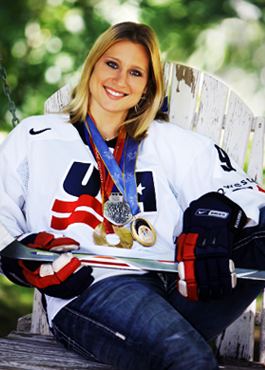 Angela Ruggiero of Team USA and some of Her Ice Hockey Medals