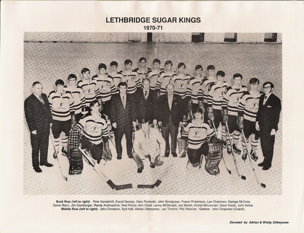 Lethbridge Sugar Kings Team Photo 1970-71