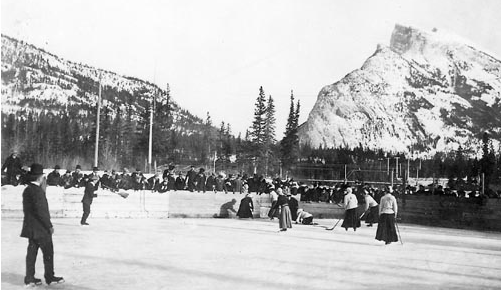 Ladies Hockey Match at Banff Winter Carnival - circa 1905