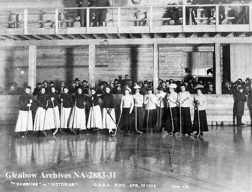 Dawsons vs Victorias Ice Hockey Match in Dawson City - 1904