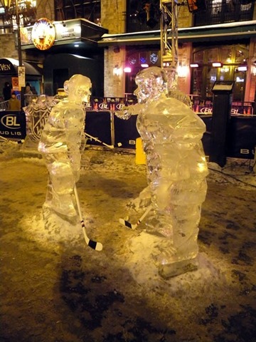 Ice Sculptures - Ice Hockey Players in Montreal