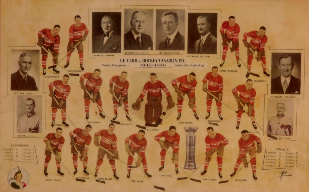 Bill Durnan 1946 Montreal Canadiens Vintage Throwback NHL Hockey