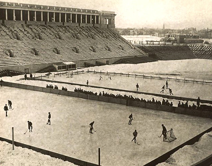 Harvard Stadium Outdoor Ice Hockey Game - 1910