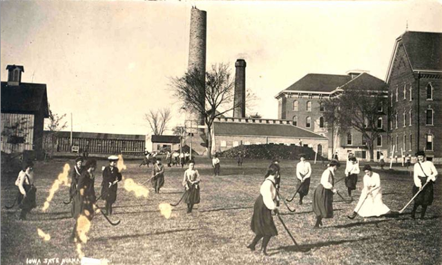 Iowa State Normal School Women playing Field Hockey - 1903