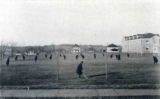 Iowa State Normal School Women playing Field Hockey - 1920