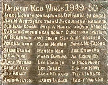 Detroit Red Wings - 1950 Stanley Cup Championship Engraving