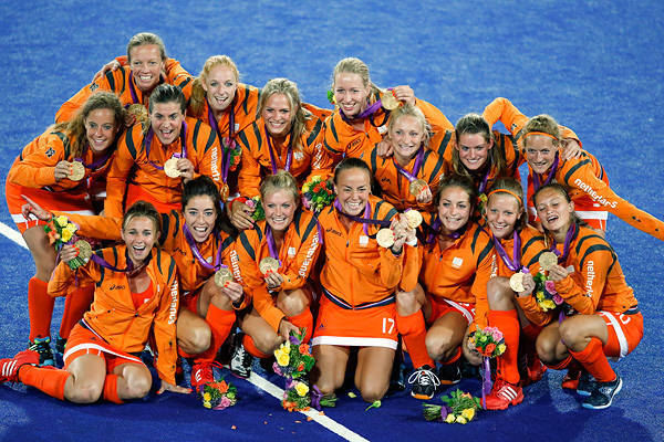 The Field Hockey Dutch Girls with their 2012 Olympic Gold Medals