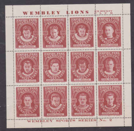 Wembley Lions - Ice Hockey - Poster Stamps - 1938