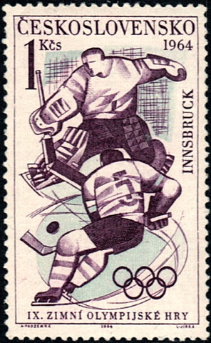 Czechoslovakia Ice Hockey Stamp - 1964 - Innsbruck Olympics