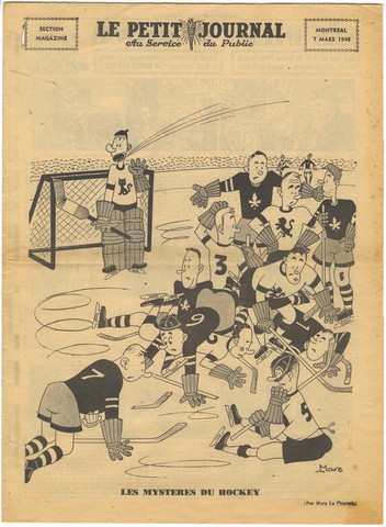 Ice Hockey Cartoon - 1948 - Le Petit Journal - Montreal