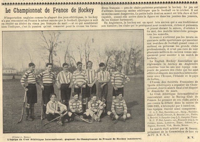 Field Hockey - Le Championnat De France De Hockey - 1901   