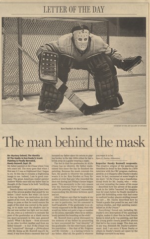 The Man Behind The Mask - Ken Danby - At the Crease