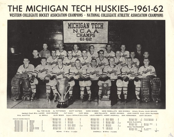 Michigan Tech Huskies - NCAA Champions - 1962 - MacNaughton Cup