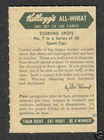 Kellogg's Ice Hockey Card 1946 1b