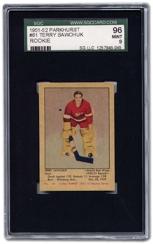Terry Sawchuk Hockey Card - Parkhurst - Rookie - 1951