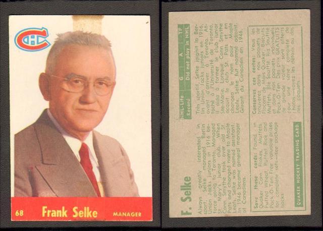 Ice Hockey Card 1955 Frank Selke