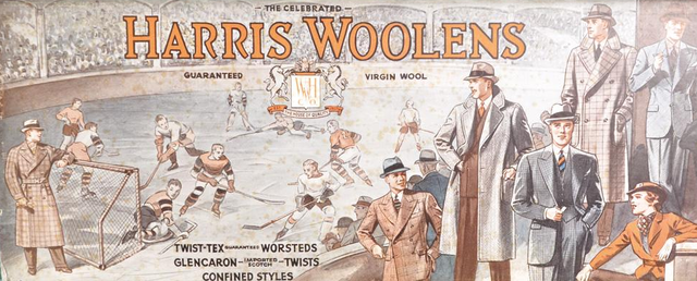 Harris Woolens - Display Ad - Ice Hockey Fashions