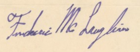 Frederic McLaughlin - Autograph - Signature - 1929
