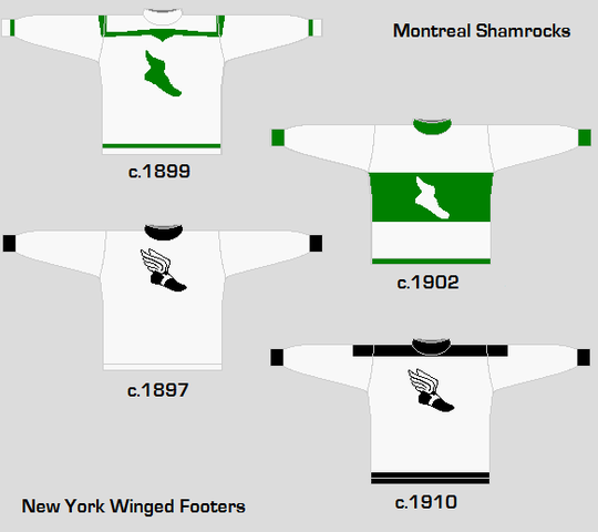 Winged Jerseys - Montreal Shamrocks - New York Athletic Club