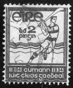 Hurling Stamp - Ireland - 1934 - GAA 50th Anniversary
