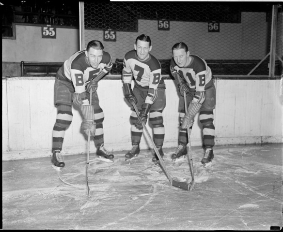 Boston Bruins Dit Clapper, Cooney Weiland & Jack Beattie - 1936