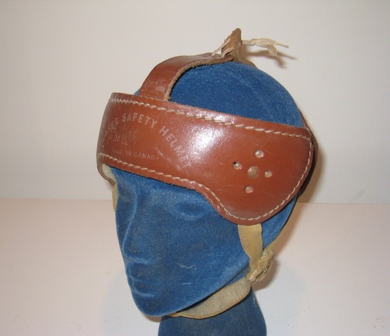 Vintage Leather Ice Hockey Helmet - Quaker Safety Helmet - 1960s